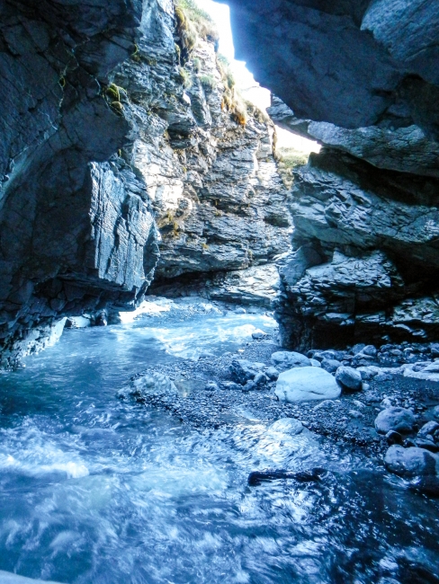 The river, which flows through the canyon.